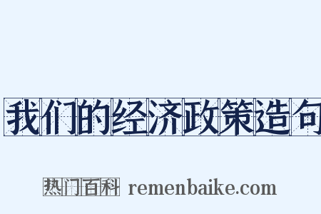 我们的经济政策造句是什么意思的图片